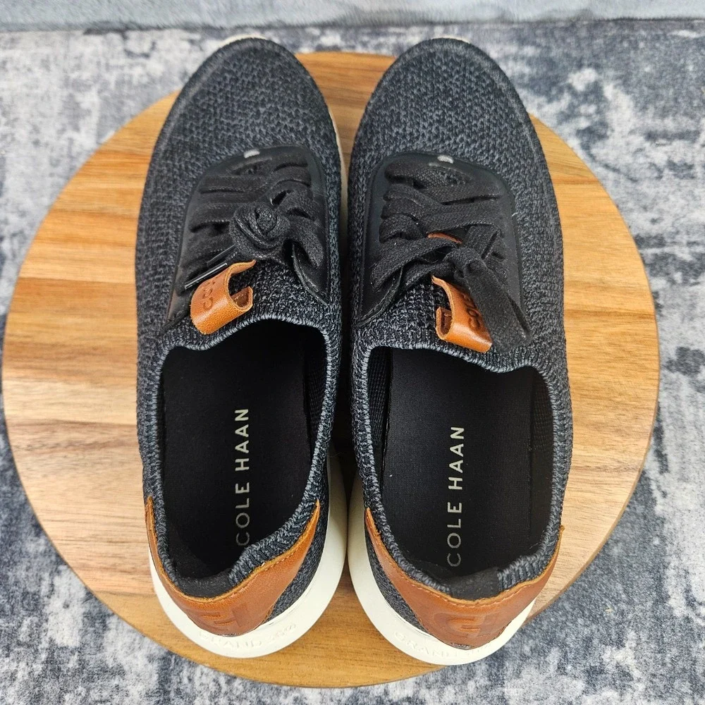 Cole Haan Grand 360 Knit Sneakers Men's 9.5 M Black British Tan Casual C40485